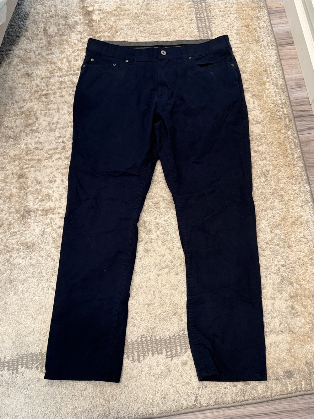 Men's Members Mark Mason 5 Pocket Pant Dark Navy Chinos - Slim Casual Trousers